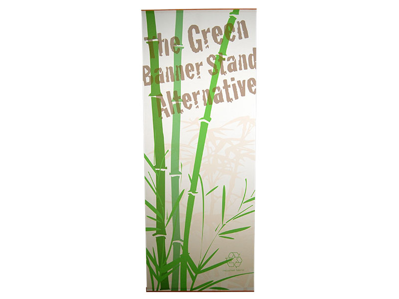 Eco1st Bamboo Banner Stand - Recycled Fabric Graphic - Bright, Sharp, Flat Graphic - Top To Floor Graphic - More Graphic Less Hardware - Natural Wood Finish 