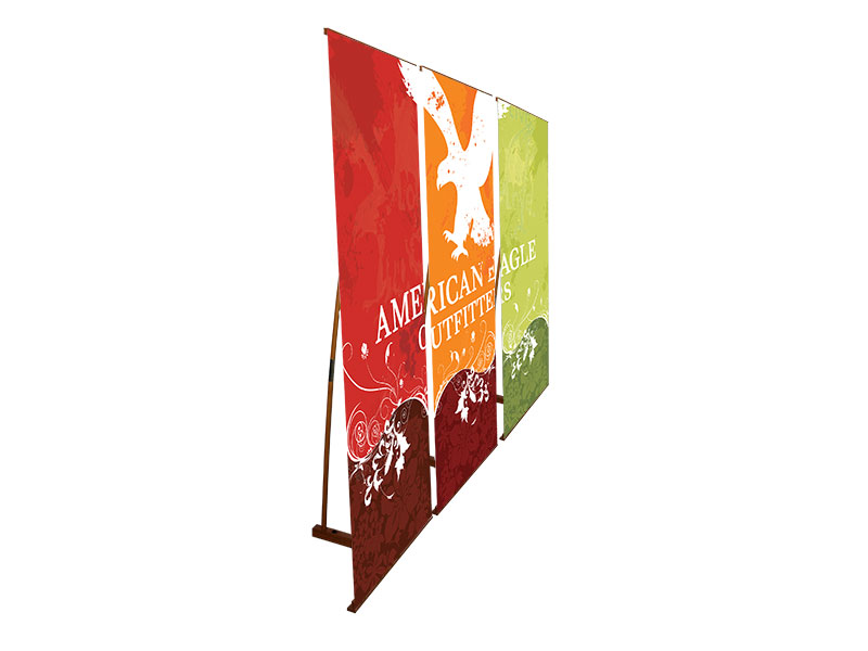 Eco1st Bamboo Banner Stands - Combine Multiple Units to Form Backwalls - Shown Three Units
