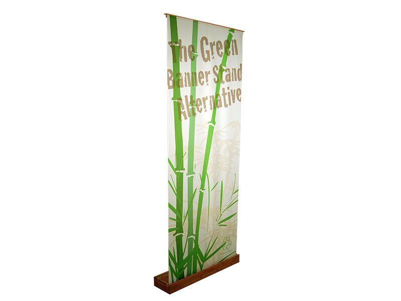 Eco1st Bamboo Retractable Banner Stand - Recycled Fabric Graphic - Bright, Sharp, Flat Graphic