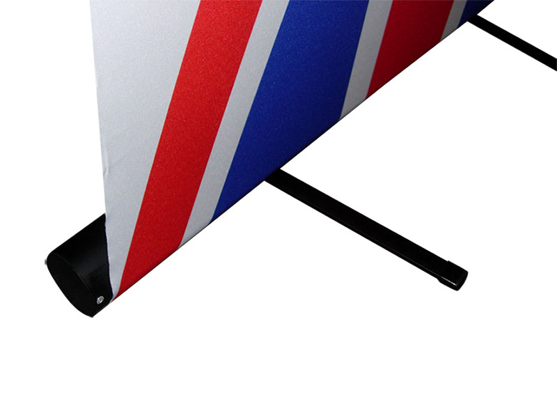 Courier Banner Stand - Close-Up View of Base with Graphic Installed