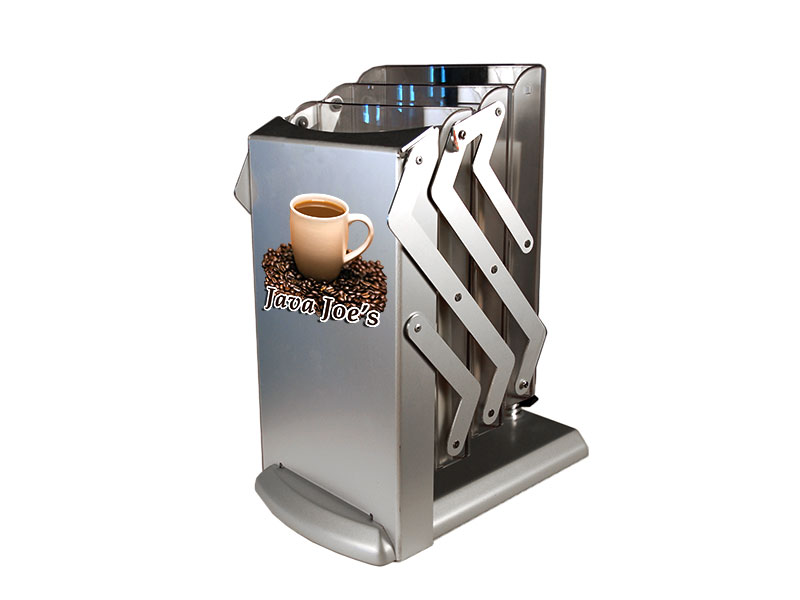 InfoPlus Literature Holding Banner Stand - silver - Literature Holders and Base Shown Collapsed - Optional Logo On Base Front Shown
