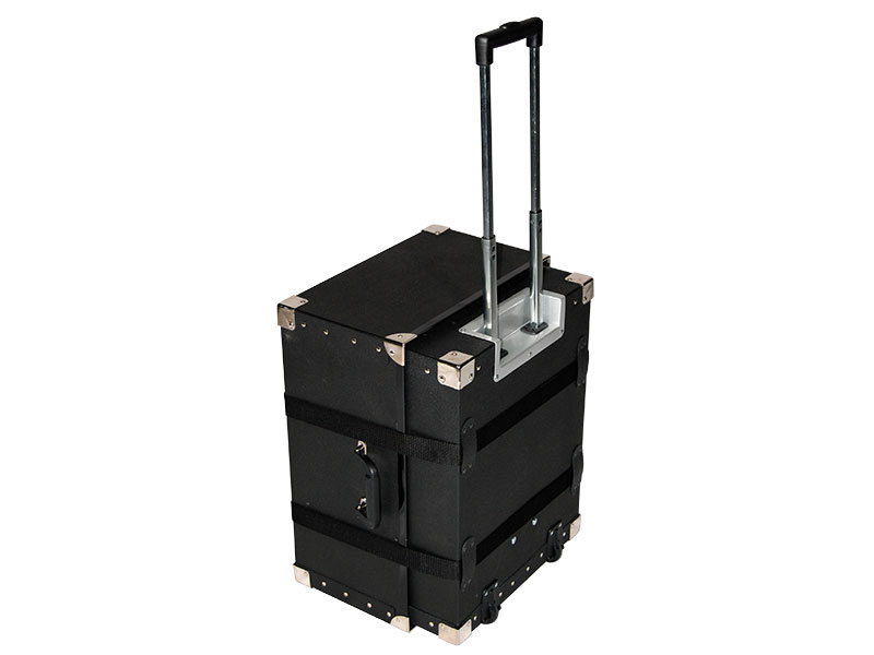 Optional Black Hard Case with Wheels and Handle - Holds Literature Holder Base - Handle Disappears Into Case