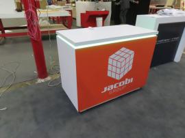 MOD-1596 Custom Counter with Vinyl Graphic and Locking Storage