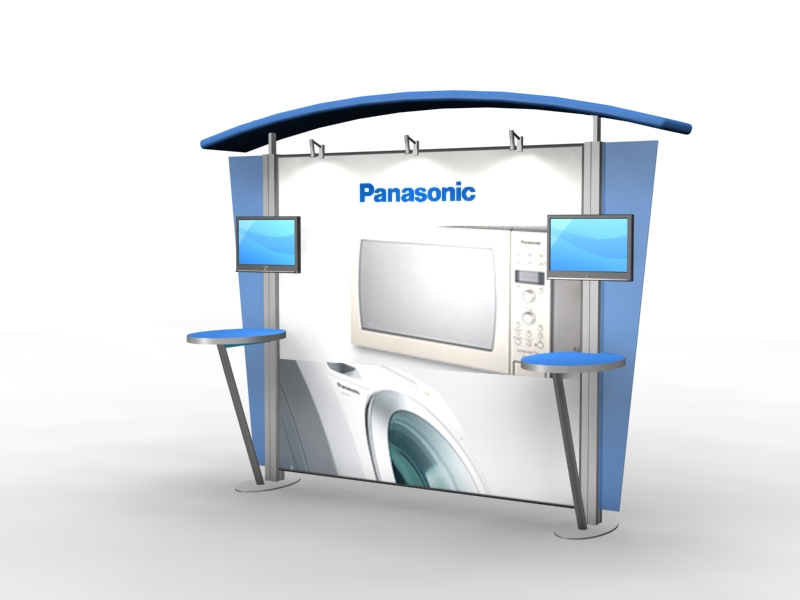 VK-1001 Trade Show Exhibit
Shown with Optional Monitor Mounts -- Image 1